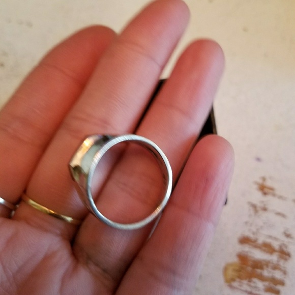 Men's Onyx & Sterling Silver 925 Ring - Size 9 - Picture 4 of 5